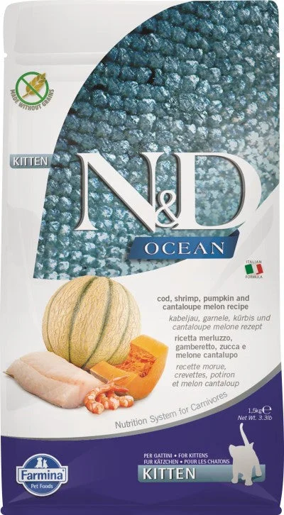 Farmina N&D Ocean Dry Kitten Food - Cod, Shrimp & Pumpkin