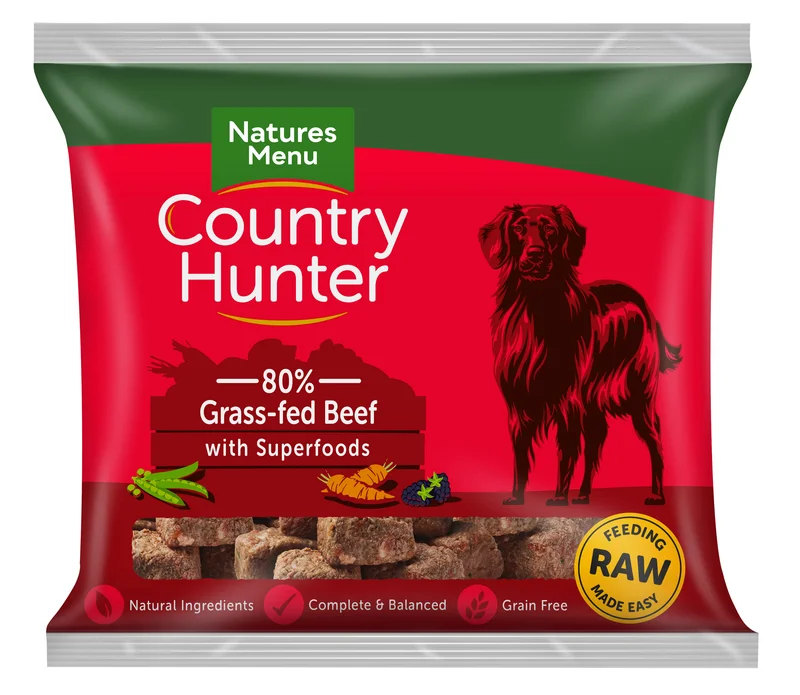 Natures Menu Country Hunter Grass-fed Beef Raw Nuggets